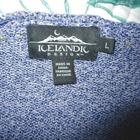 Icelandic Design Women's Silk Blend Cardigan Size L Embroidered Crop Artsy Boho - Picture 3 of 8